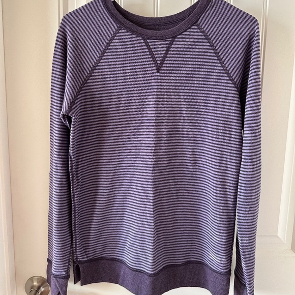 lululemon athletica Sweaters - Lululemon Athletic Reversible Stripe Crew Neck Long Sleeve Top Shirt Purple